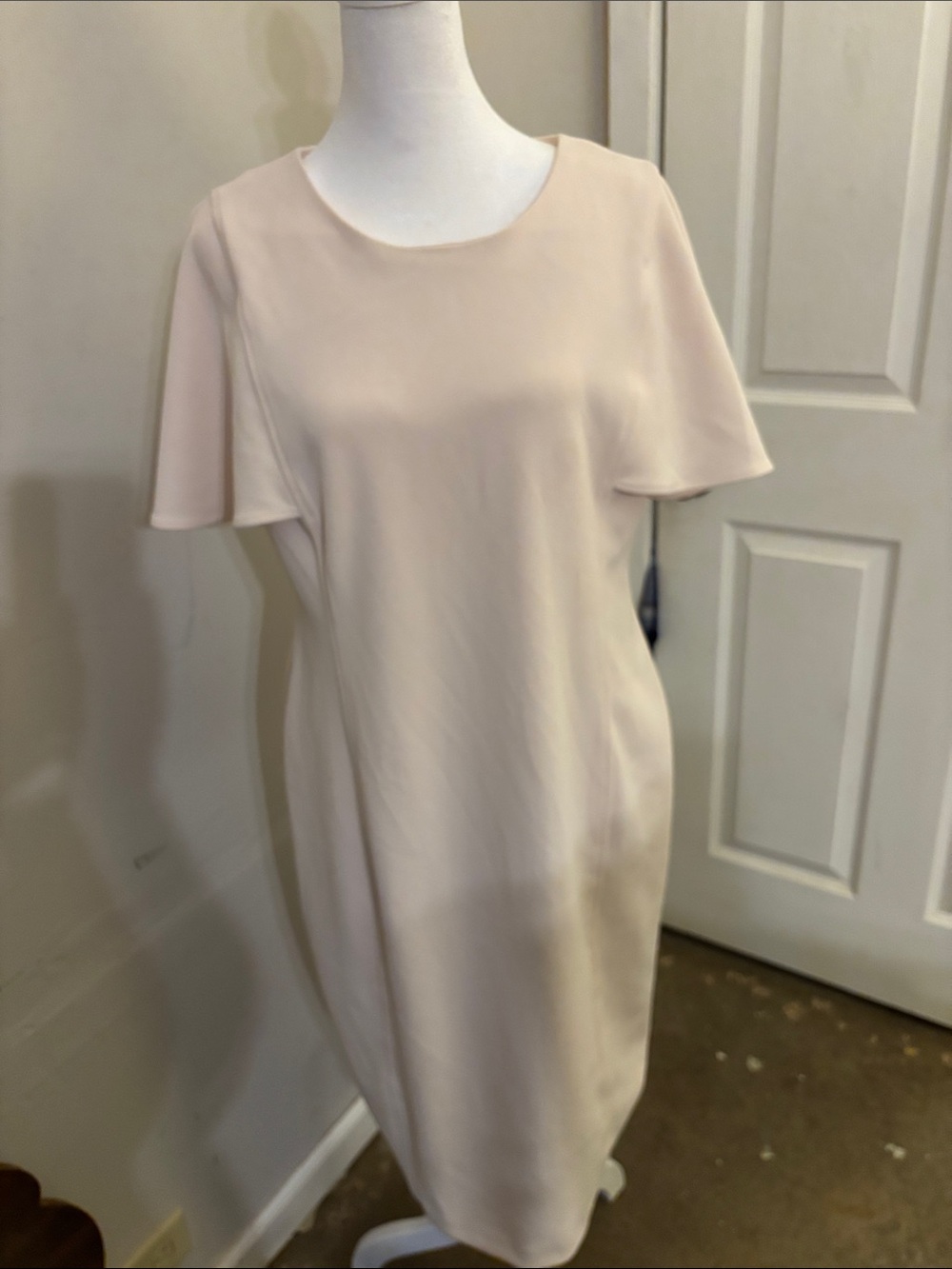 Calvin Klein Pale Cream Midi Shift Dress